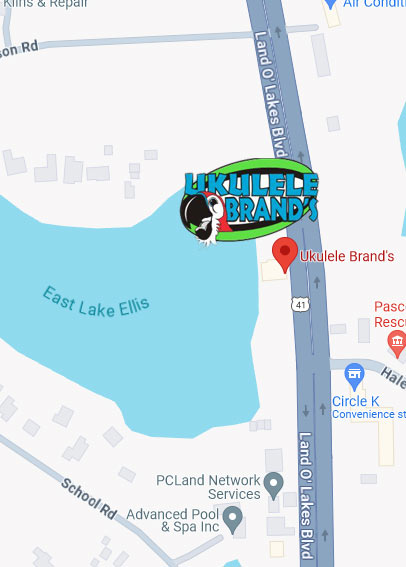 Map to Ukulele Brand's - Land O' Lakes